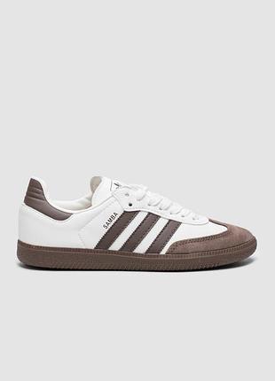 Женские белые кроссовки adidas samba white brown x самба 40