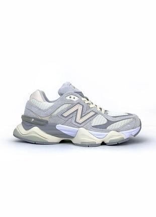 Женские серые кроссовки new balance 9060 grey beige purple х нью беланс 37