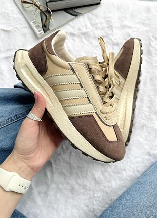 Чоловічі кросівки adidas retropy e5 brown beige white х ретропі 45