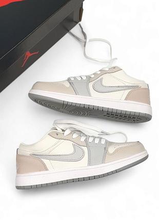 Женские бежевые кроссовки nike air jordan low beige х джордан 36
