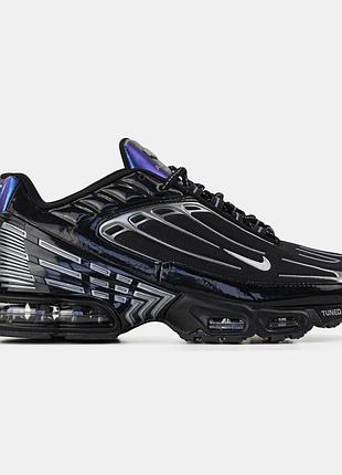 Мужские чёрные кроссовки nike air max plus 3 black grey blue x эйр макс тн 45
