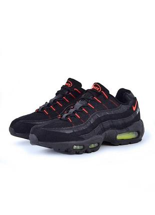 Чоловічі чорні кросівки nike air max 95 black orange logo х ейр макс 41