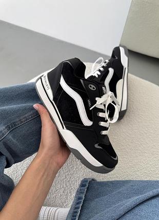 Чорні кеди унісекс vans rowley xlt black white х ванс 37