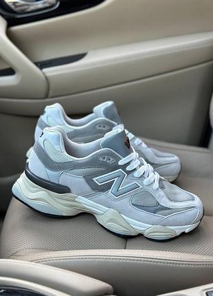 Замшеві бежеві кросівки new balance 9060 sea salt х нью беланс 40