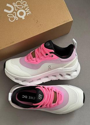 Женские белые кроссовки loewe on cloudtilt white pink х лойве 37