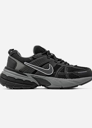 Чёрные кроссовки унисекс nike v2k runtekk black х найк 45