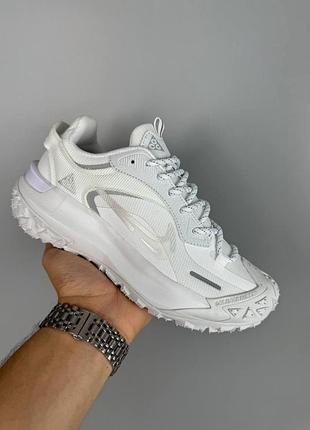 Мужские белые кроссовки nike acg mounth fly 2 low white silver х найк 41