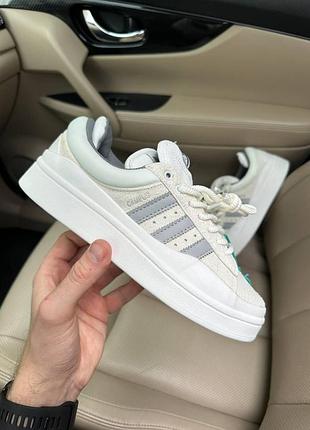 Жіночі кросівки adidas campus bad bunny white grey x адідас кампус 36