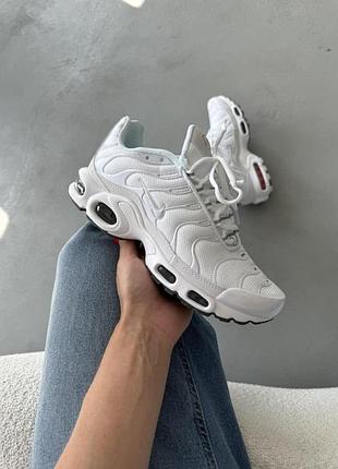 Білі кросівки унісекс nike air max tn plus white grey х ейр макс тн плюс 36