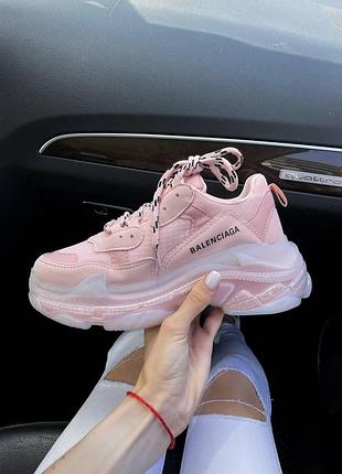 Женские кроссовки баленсиага трипл с balenciaga triple s clear sole pink (премиум) 39