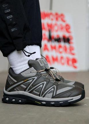 Мужские серые кроссовки salomon xa gore-tex grey brown winter fur х саломон 43