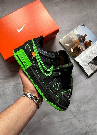 Чорні кросівки унісекс nike air rubber dunk green strike off-white х данк 42