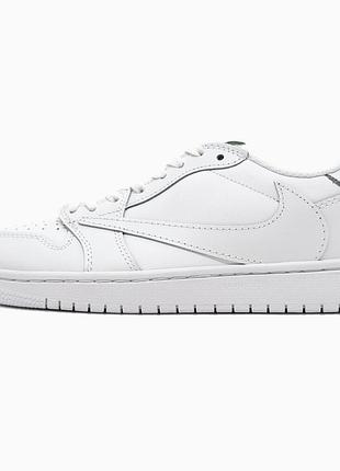 Белые кроссовки унисекс jordan 1 low travis scott white party х джордан 38
