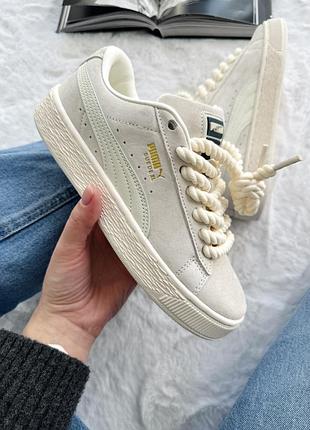 Бежевые женские кроссовки puma suede xl beige х пума 40