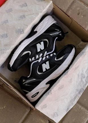Женские черные кроссовки new balance 530 black white х нью беланс 39