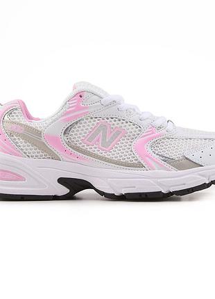 Женские белые кроссовки new balance 530 white pink silver х нью беланс 37