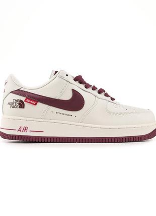 Білі кросівки унісекс nike air force 1 low supreme north face х найк ейр форс 42