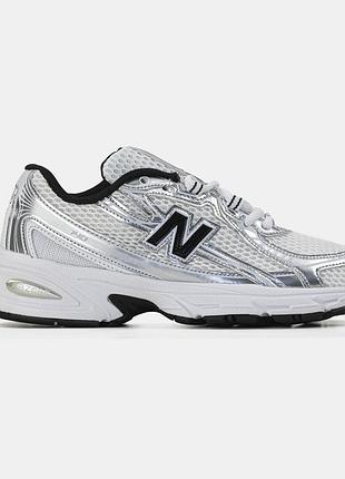 Женские белые кроссовки new balance 740 v2 white silver black х нью беланс 41