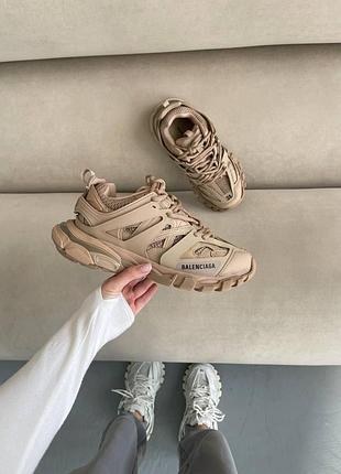 Бежевые кроссовки balenciaga track 3.0 beige premium x баленсиага трек 37