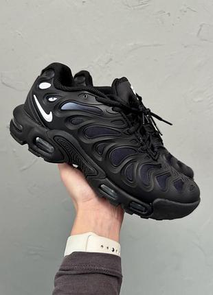 Чёрные кроссовки унисекс nike air max tn plus drift black white logo х эйр макс тн плюс 40