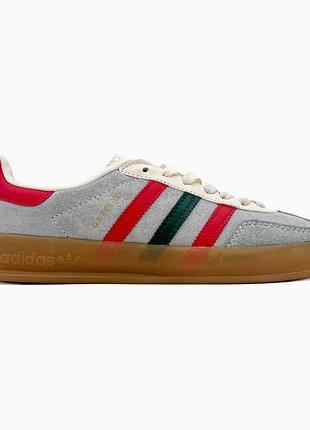 Сірі кросівки унісекс adidas gazelle blue red green х адідас газель 45