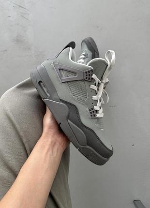 Серые кроссовки унисекс nike air jordan 4 grey violet х джордан 40