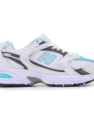 Женские белые кроссовки new balance 530 white blue black х нью беланс 39