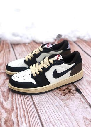 Женские белые кроссовки nike air jordan 1 low cactus jack х джордан 37