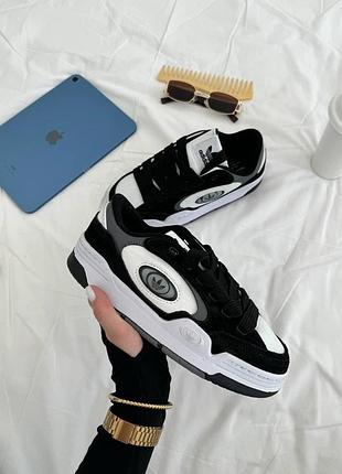 Черно-белые кроссовки унисекс adidas adi2000 white black х адидас 36