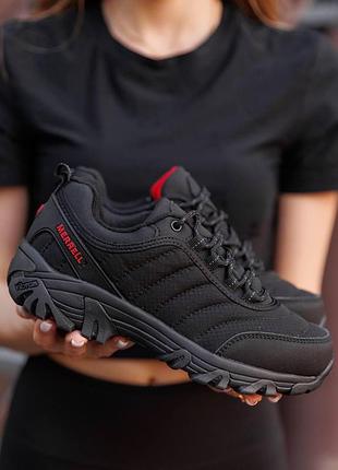 Черные кроссовки унисекс merrell ice cap moc 2 black red х меррел 41