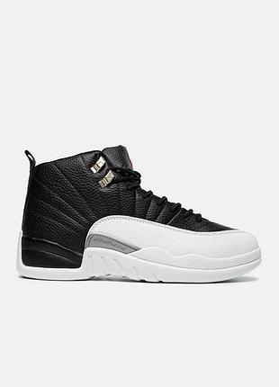 Чоловічі чорно-білі кросівки nike air jordan 12 retro playoffs 22 gs white black х джордан 42
