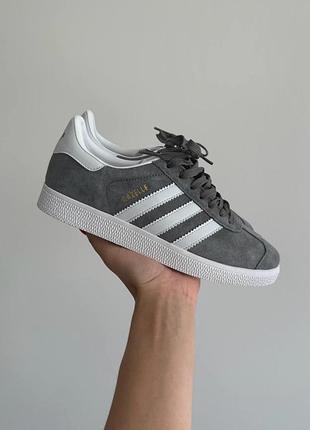 Cерые кроссовки унисекс adidas gazelle grey х адидас газель 36