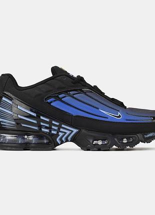 Чоловічі чорні кроссовки nike air max plus 3 black blue x эйр макс тн 44