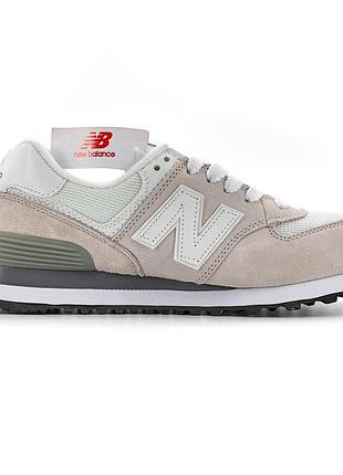 Женские бежевые кроссовки new balance 574 light beige х нью беланс 39