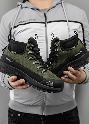 Мужские кроссовки хаки the north face glenclyffe gore-tex khaki black winter fur х норт фейс 41