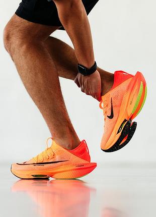 Помаранчеві кросівки унісекс nike air zoom alphafly 3 orange black х зум 37