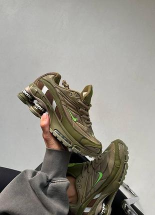 Кроссовки хаки унисекс nike supreme shox ride 2 khaki brown х шокс 40
