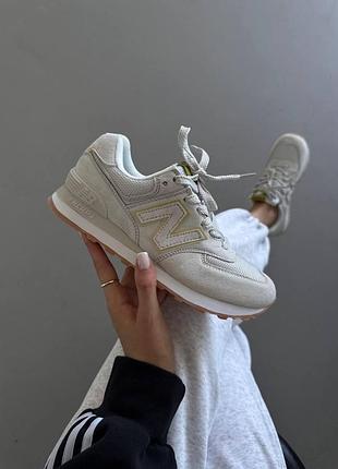 Женские бежевые кроссовки new balance 574 beige х нью беланс 36
