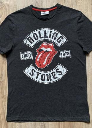 Мужская хлопковая футболка  с принтом rolling stones