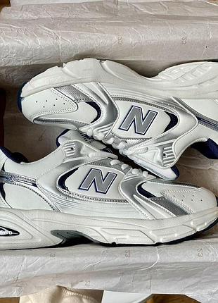 Біло-сині кросівки нью беланс 530 унісекс new balance 530 white blue 41