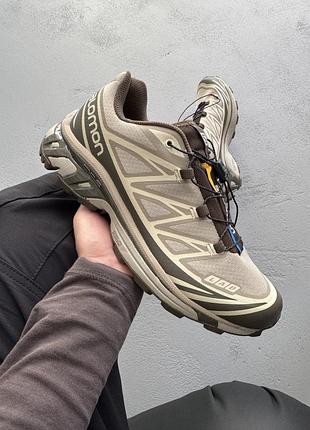 Чоловічі бежеві кросівки salomon lab xt-6 brown beige х саломон 43