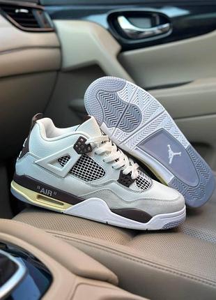 Белые кроссовки унисекс air jordan 4 ma maniere white beige brown х джордан 40