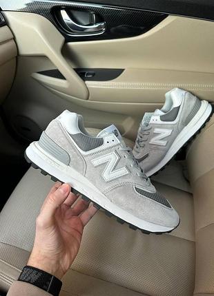 Серые мужские кроссовки new balance 574 legacy grey white х нью беланс 42