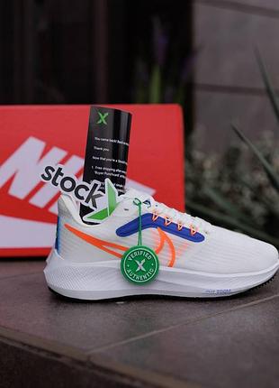 Женские белые кроссовки nike air zoom pegasus 39 white blue orange х зум 36