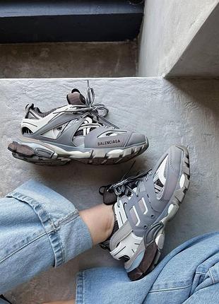 Cерые кроссовки balenciaga track 3.0 grey premium x баленсиага трек 37