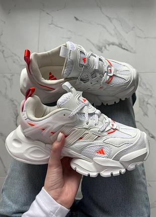 Білі кросівки унісекс adidas vento xlg deluxe white orange x венто 41