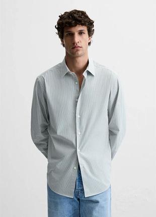 Сорочка zara смужка 3090/522 midnight blue