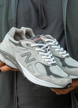 Сірі кросівки унісекс new balance 990 grey green х нью беланс 39