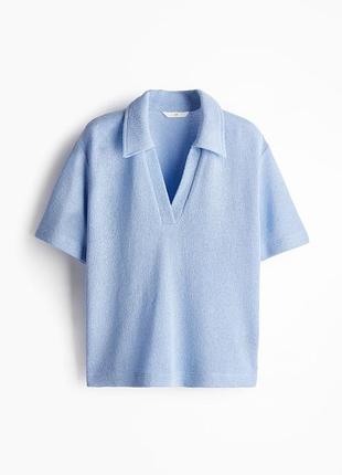 Футболка жіноча h&m сіро-блакитна футболка поло м