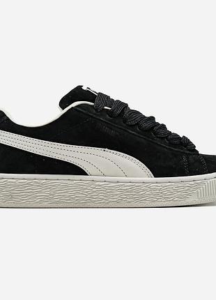 Чорні кросівки унісекс puma suede xl black white х пума 36